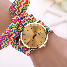 Ladies flower cloth wrist watch women dress watchfabric watch sweet girls watch relogio IMY66