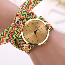 Ladies flower cloth wrist watch women dress watchfabric watch sweet girls watch relogio IMY66