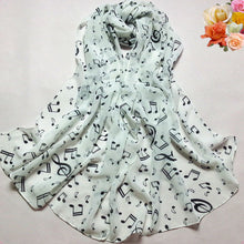 New156cmx50cm Women Lady Musical Note Printed Chiffon Neck Scarf Shawl Muffler Scarves cachecol feminino IMY66