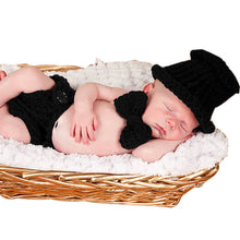 Newborn Baby Boys Photography Props Lovely Crochet Knitted Beanies Shorts Ties Costume Photo Photography Prop Outfit IMY66