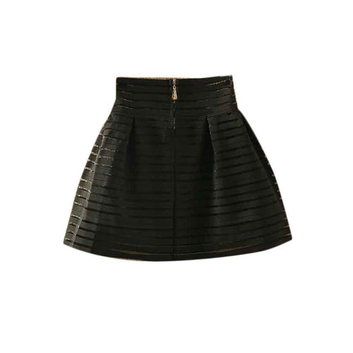 Newly Women Girls Lady Black Skirts High Waist Zipper Mini Elastic Skirt IMY66