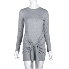 O-neck Tie Front Knitted Ladies Casual Dress Sexy Bodycon Dress Party Women Dresses Sexy Club Dress Vestidos Femininos IMY66