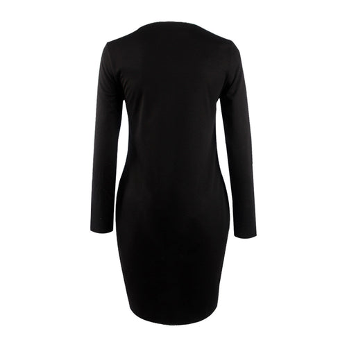 One Piece Dress Women Casual Dress Ladies Loose Long Sleeve Bodycon Mini Dress Vestidos femininos IMY66