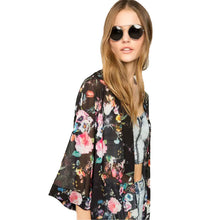 Plus Size Women Blouses blusas Kimono Floral Printed Half Sleeve Chiffon Kimono Cardigan Tops Blouse Shirts Outwear IMY66