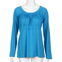 Plus Size Women Sexy T-Shirts Solid Casual Long Sleeve Round Neck Tops T-Shirt Tee Shirt femme camisetas y tops IMY66