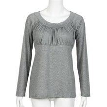 Plus Size Women Sexy T-Shirts Solid Casual Long Sleeve Round Neck Tops T-Shirt Tee Shirt femme camisetas y tops IMY66