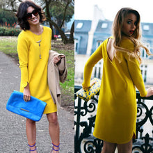 Plus size women clothing Women Long Sleeve Backless Party Cocktail Casual Mini Dress office dress vestidos IMY66