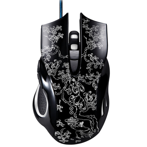 Professional Floral Printed 2400DPI LED Optical 6D 6 Buttons USB Wired Gaming Mouse For PC Laptop Computer Game Mouse IMY66