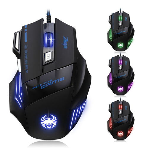 Professional Wired Gaming Mouse Gamer 7 Button 5500 DPI LED Optical USB Wired Computer Mouse Mice Cable Mouse IMY66