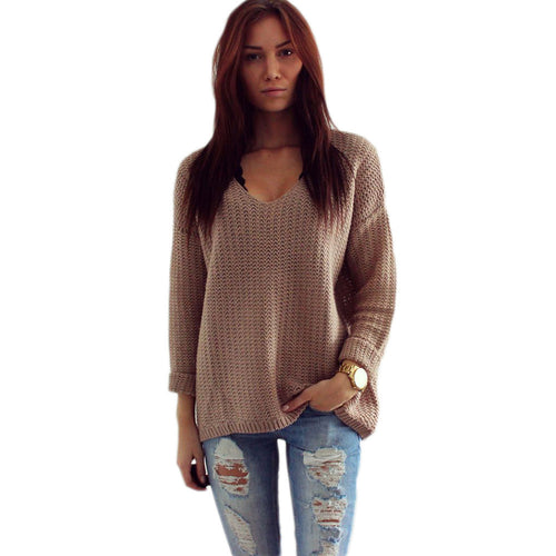 Pull Femme Women Pullover Thin Sweaters V-Neck Sweaters Women Pullovers Knitted Loose Women's Sweaters IMY66