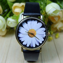 Quartz Watch Women Watches Casual Faux Leather Chrysanthemum Pattern Analog Quartz Wrist Watch Montre Femme IMY66