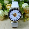 Quartz Watch Women Watches Casual Faux Leather Chrysanthemum Pattern Analog Quartz Wrist Watch Montre Femme IMY66