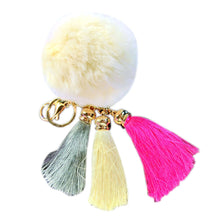 Rabbit Fur Ball Plush Fur Key Chain POM POM Keychain Tassel Pompom Car Bag Keychain Key Ring Pendant Jewelry IMY66