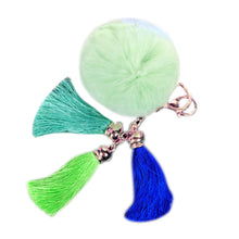Rabbit Fur Ball Plush Fur Key Chain POM POM Keychain Tassel Pompom Car Bag Keychain Key Ring Pendant Jewelry IMY66