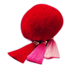 Rabbit Fur Ball Plush Fur Key Chain POM POM Keychain Tassel Pompom Car Bag Keychain Key Ring Pendant Jewelry IMY66