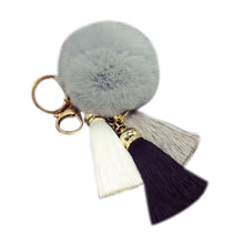 Rabbit Fur Ball Plush Fur Key Chain POM POM Keychain Tassel Pompom Car Bag Keychain Key Ring Pendant Jewelry IMY66
