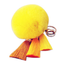 Rabbit Fur Ball Plush Fur Key Chain POM POM Keychain Tassel Pompom Car Bag Keychain Key Ring Pendant Jewelry IMY66