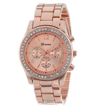 Rainbow Faux Chronograph Quartz Watch Gold Classic Ladies Women Crystals Steel Metal Watch Silver&Rose Gold&Gold IMY66