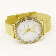 Relogio Feminino Luxury Watches Women Crystal Tower Golden Stainless Steel Mesh Band Wrist Watch Clock Hour Sale IMY66