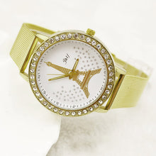 Relogio Feminino Luxury Watches Women Crystal Tower Golden Stainless Steel Mesh Band Wrist Watch Clock Hour Sale IMY66