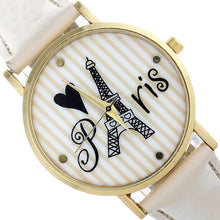 Relogio feminino Montre femme Relojes Mujer Watch Women Ladies Retro Tower Stripe Pattern PU Leather Quartz Wrist Watch IMY66