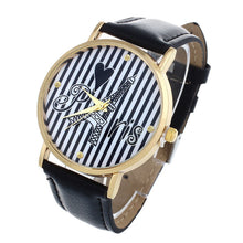 Relogio feminino Montre femme Relojes Mujer Watch Women Ladies Retro Tower Stripe Pattern PU Leather Quartz Wrist Watch IMY66