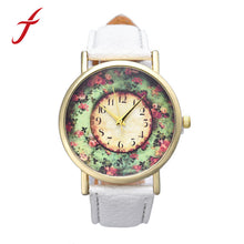Retro Pastorale Floral PU Leather Dress Watch Band Analog Quartz WristWatch reloj mujer For Women IMY66