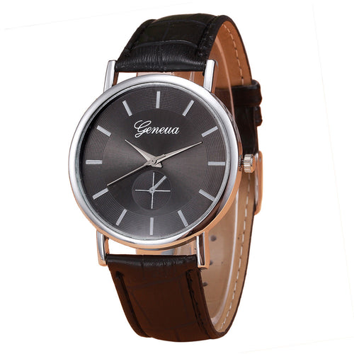 Retro Faux Leather Band Women Watches Casual Dress Analog Alloy Quartz Wrist Watch relogio feminino IMY66