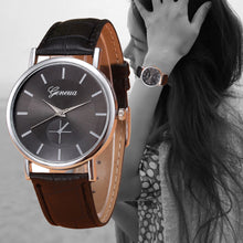 Retro Faux Leather Band Women Watches Casual Dress Analog Alloy Quartz Wrist Watch relogio feminino IMY66
