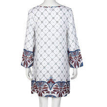 Retro National Wind Women Dress Loose V Neck Mini Dress Casual Straight Dress vestidos femininos IMY66