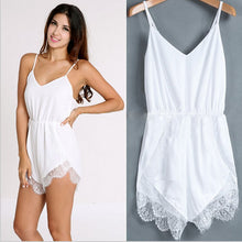 Rompers Women Jumpsuit Sexy Strap Sleeveless Lace Tassel Chiffon Party Shorts Jumpsuit Playsuit macacao feminino IMY66