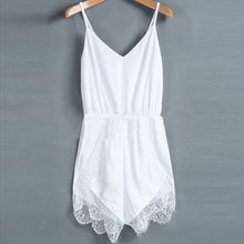 Rompers Women Jumpsuit Sexy Strap Sleeveless Lace Tassel Chiffon Party Shorts Jumpsuit Playsuit macacao feminino IMY66