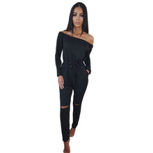 Rompers Womens Jumpsuit Women Sexy Off Shoulder Hole Clubwear Party Long Playsuit macacao Feminino Overalls IMY66