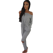 Rompers Womens Jumpsuit Women Sexy Off Shoulder Hole Clubwear Party Long Playsuit macacao Feminino Overalls IMY66