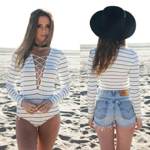 Rompers Womens Jumpsuit Bodysuit Sexy Bandage Bodycon Lace Up Stripe Rompers Beach Jumpsuit Overalls For Women macacao IMY66