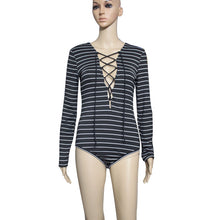 Rompers Womens Jumpsuit Bodysuit Sexy Bandage Bodycon Lace Up Stripe Rompers Beach Jumpsuit Overalls For Women macacao IMY66