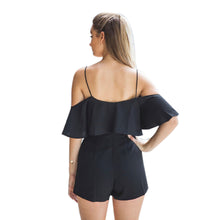 Ruffles High Waist Sexy Women Jumpsuit Romper One Piece Playsuit Off Shoulder Short Overalls Macacao Feminino IMY66