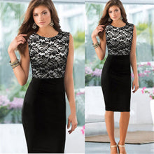 S-XXL Elegant Lady OL Dresses Sexy Women Slim Lace Patchwork Dress Bandage Bodycon Work Casual Party Pencil Dress IMY66