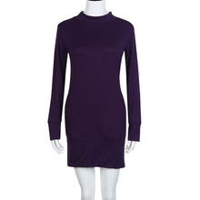 Sexy Women Turtleneck Dress Solid Casual Bodycon Long Sleeve Party Short Mini Dress Vestidos femininos IMY66