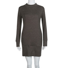 Sexy Women Turtleneck Dress Solid Casual Bodycon Long Sleeve Party Short Mini Dress Vestidos femininos IMY66