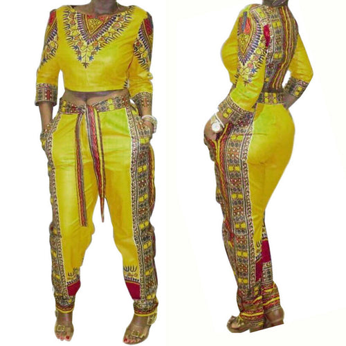 Sexy Bodysuit Women African Traditional Print Elegant Jumpsuit Romper Bodysuit Floral Print Jumpsuits Overalls For Women IMY66