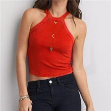 Sexy Melville Knitted Tank Bustier Fitness Short Crop Tops Halter Women Adventure Time Feminino Camisetas IMY66