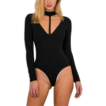 Sexy Choker High Neck Plunge Romper Women Jumpsuit Sexy Long Sleeve Hollow Tops Blouse Shirt Bodysuits Tops Tee Shirt IMY66