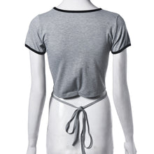 Sexy Crop Tops For Women T-Shirt Sexy Slim Short Sleeve Bandage Bustier Corset Tops Strappy Tank IMY66