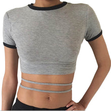 Sexy Crop Tops For Women T-Shirt Sexy Slim Short Sleeve Bandage Bustier Corset Tops Strappy Tank IMY66