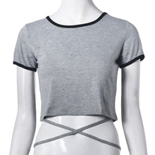 Sexy Crop Tops For Women T-Shirt Sexy Slim Short Sleeve Bandage Bustier Corset Tops Strappy Tank IMY66