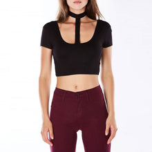 Sexy Crop Tops Women High Neck Halter Girls 90's Cropped T-Shirts Sexy Short Sleeve Fitness Women Short Crop Tops IMY66