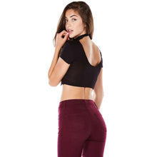 Sexy Crop Tops Women High Neck Halter Girls 90's Cropped T-Shirts Sexy Short Sleeve Fitness Women Short Crop Tops IMY66