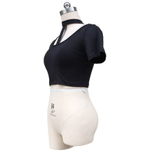 Sexy Crop Tops Women High Neck Halter Girls 90's Cropped T-Shirts Sexy Short Sleeve Fitness Women Short Crop Tops IMY66