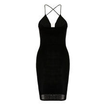 Sexy Deep V Neck Spaghetti Strap Dress Women Solid Sleeveless Party Bandage Bodycon Mini Dress Vestidos femininos IMY66